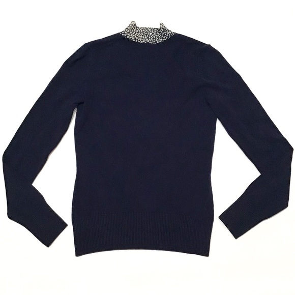 Isaac Mizrahi Silk Neckerchief Navy Cardigan - Picture 5 of 7